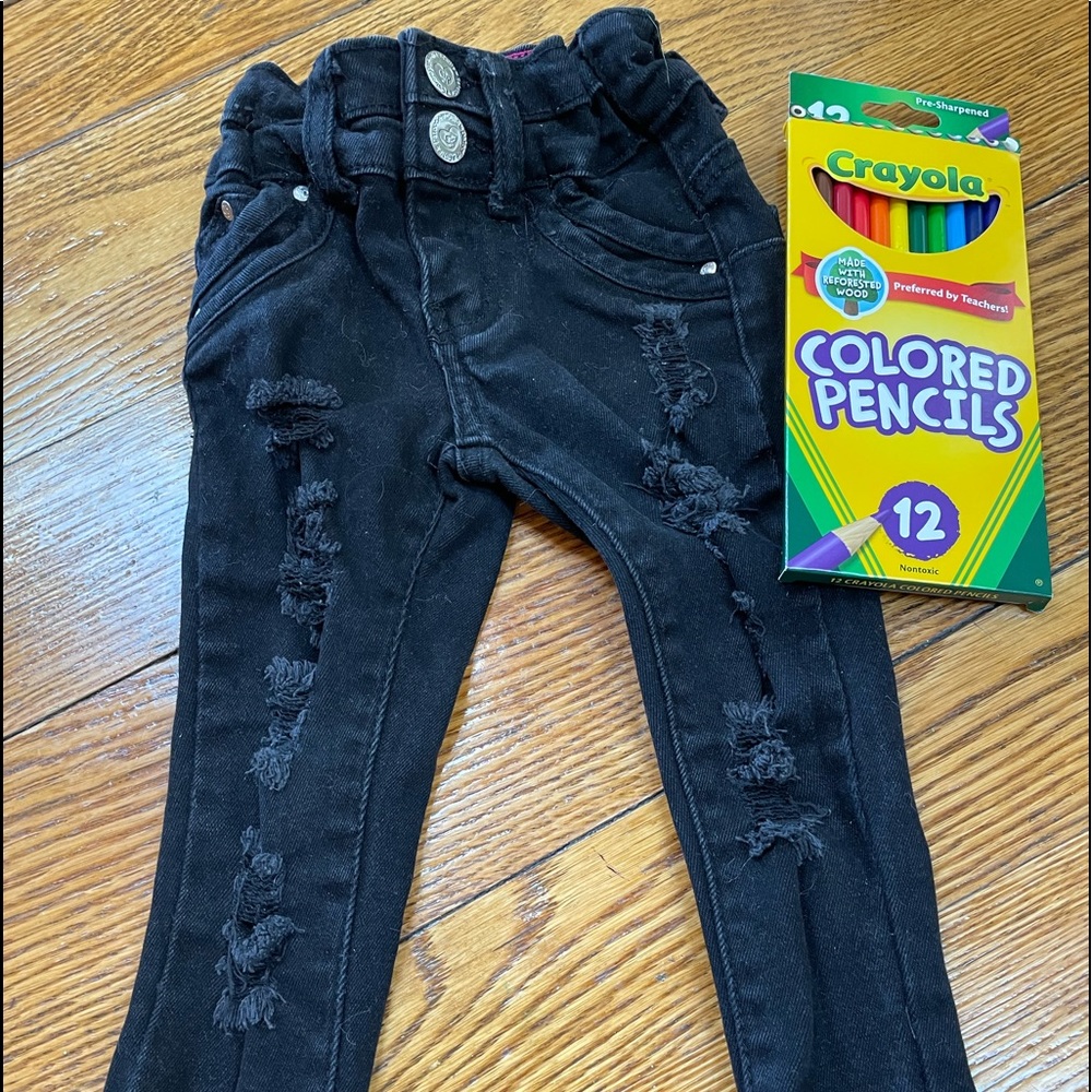 Cutie Patootie brand black distressed jeans.  Good condition, size 2T.